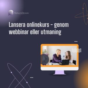 Lansera onlinekurs - bild till inlägget med text och en dator med foto i